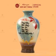 Lọ Đùi Dế Men Chảy Vẽ Thư Pháp