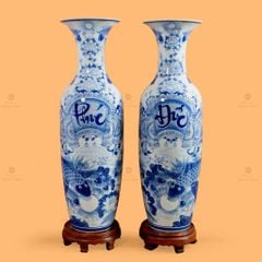 Lộc Bình 1M2 Men Lam Phúc Đức